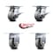 Service Caster 4 Inch Thermoplastic Caster Set with Roller Bearing 2 Brakes and 2 Rigid SCC SCC-35S420-TPRRF-SLB-2-R-2 - alternate 4
